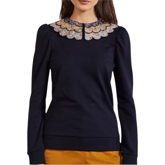 Boden Tops - Boden Hattie Collar Sweatshirt Size 12